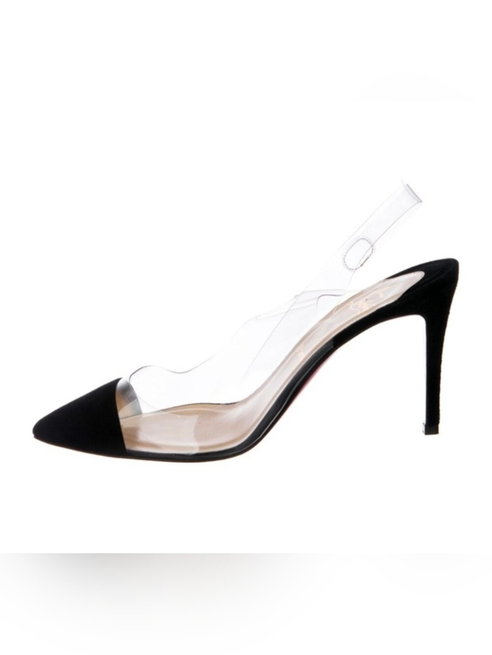 Christian Louboutin Un Bout Sling 85 PVC Leather Pumps